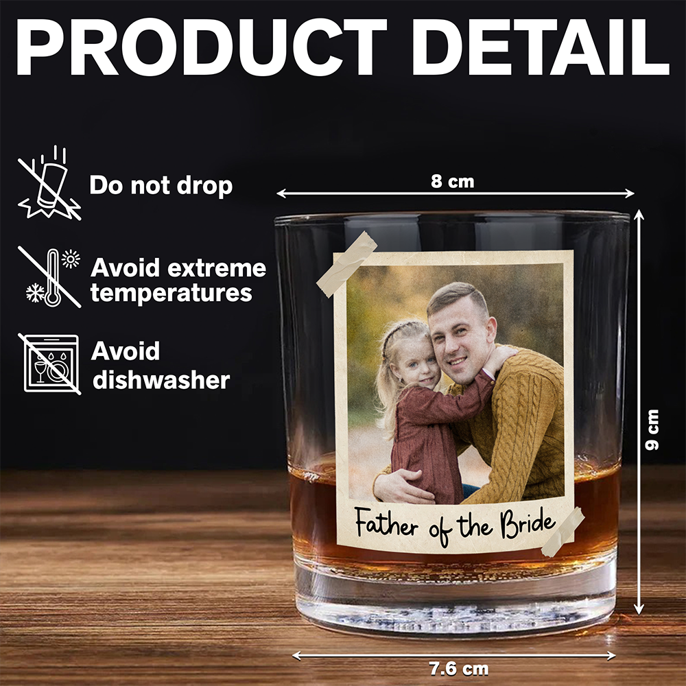 Personalized Father of the Bride Whiskey Glass Custom Gift for Wedding Day