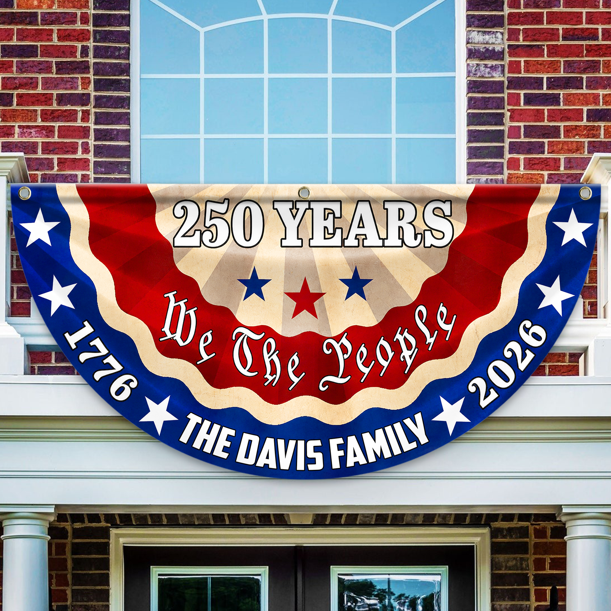 Personalized 250th Independence Day Family Flag Custom Name Gift