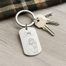 Load image into Gallery viewer, Personalized Photo Metal Keychain Custom Gift for Dad
