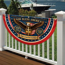 Load image into Gallery viewer, Personalized God Bless America Fan Flag 250 Years Freedom Gift for Family
