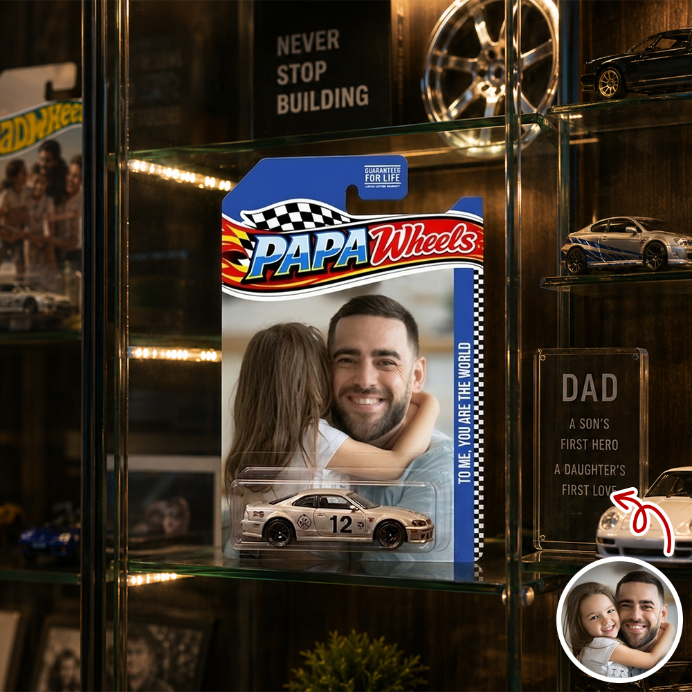 Personalized Hot Wheels Car Photo Gift for Dad Father's Day
