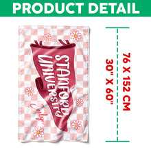 Load image into Gallery viewer, Personalized University Name Pennant Beach Towel Graduation Gift
