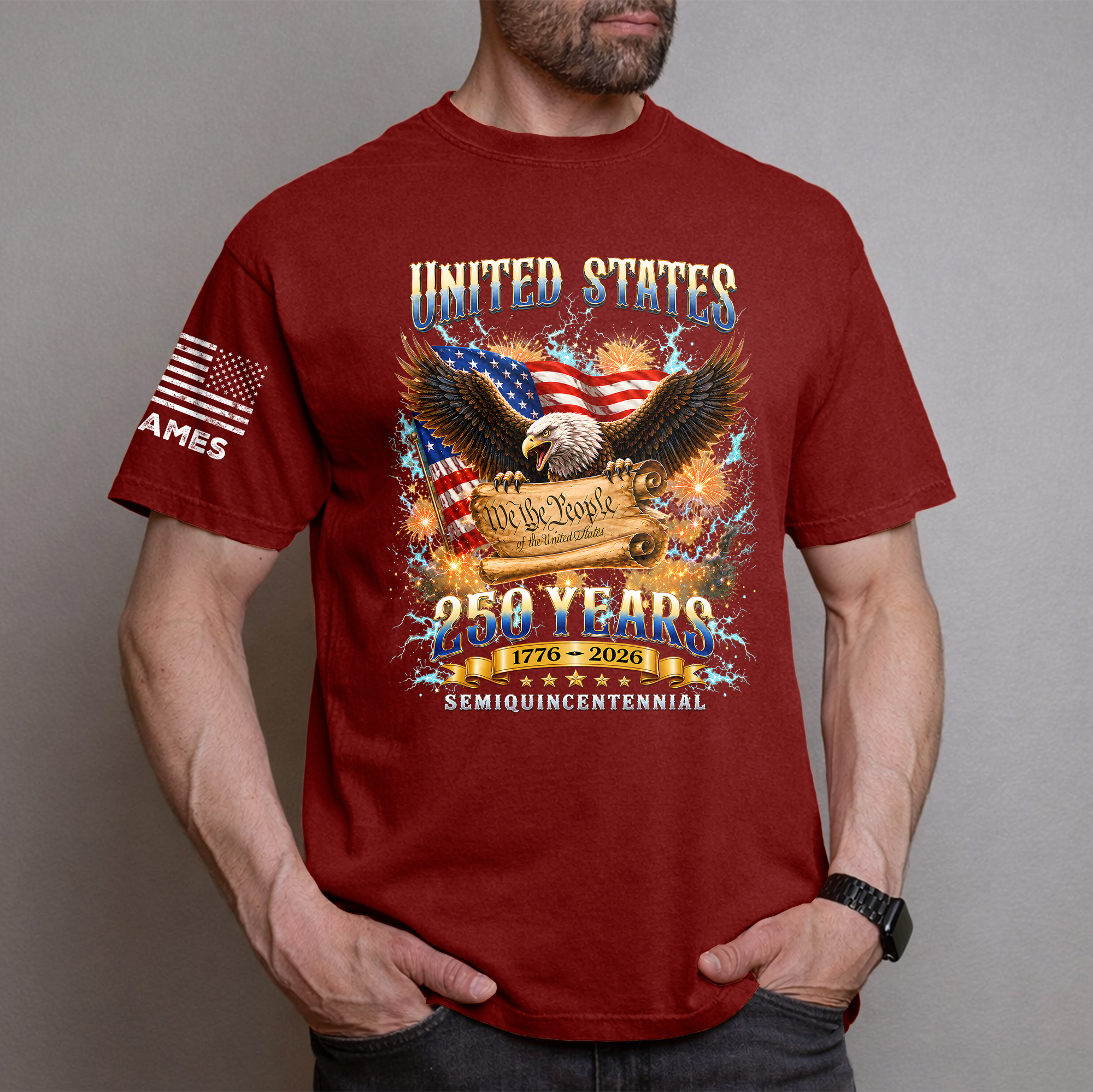 Personalized 250th Anniversary Eagle T-Shirt USA Gift