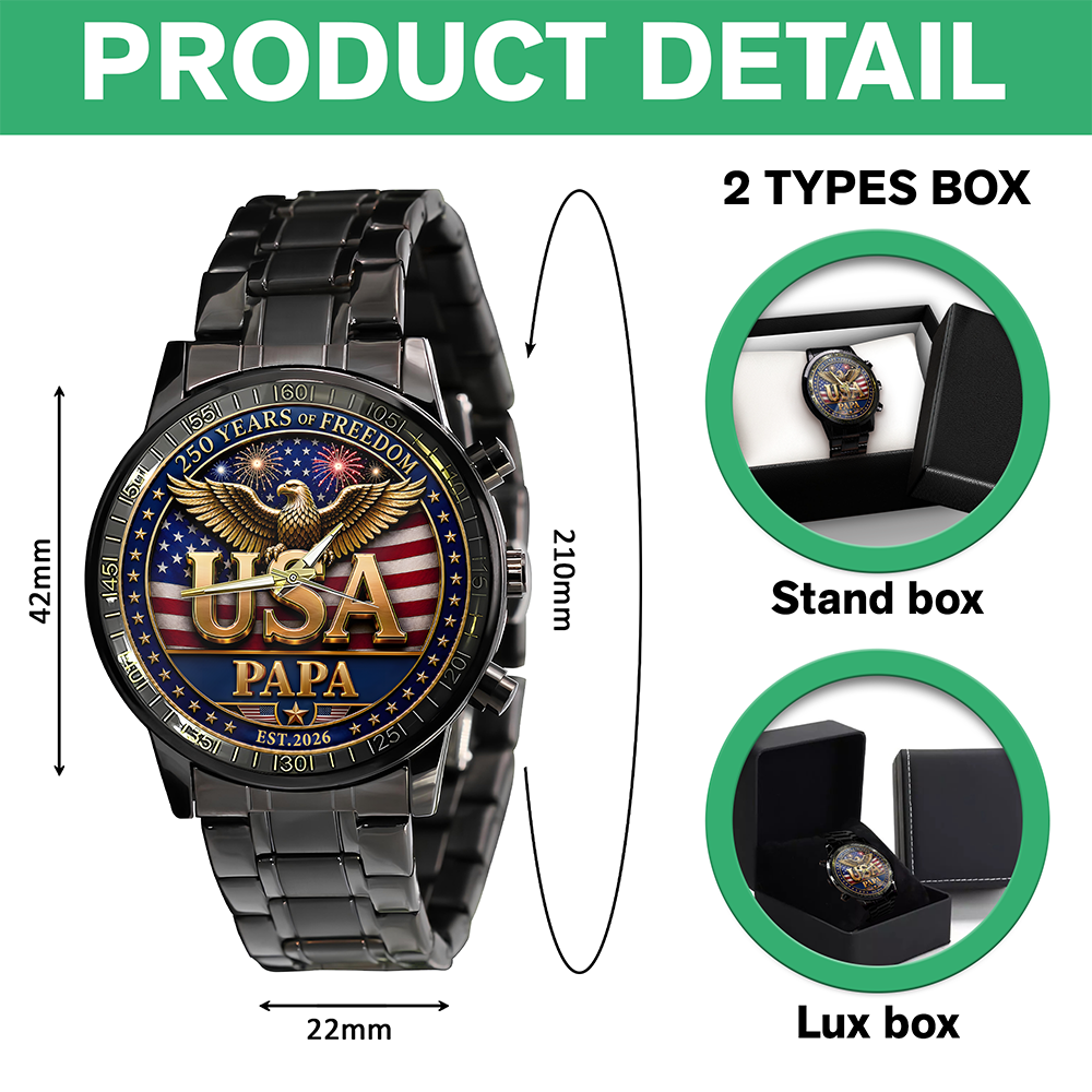 Personalized Family Photo Wrist Watch Custom Gift for Dad
