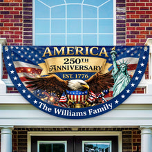 Load image into Gallery viewer, Personalized Family Name USA Eagle Fan Flag Custom Gift
