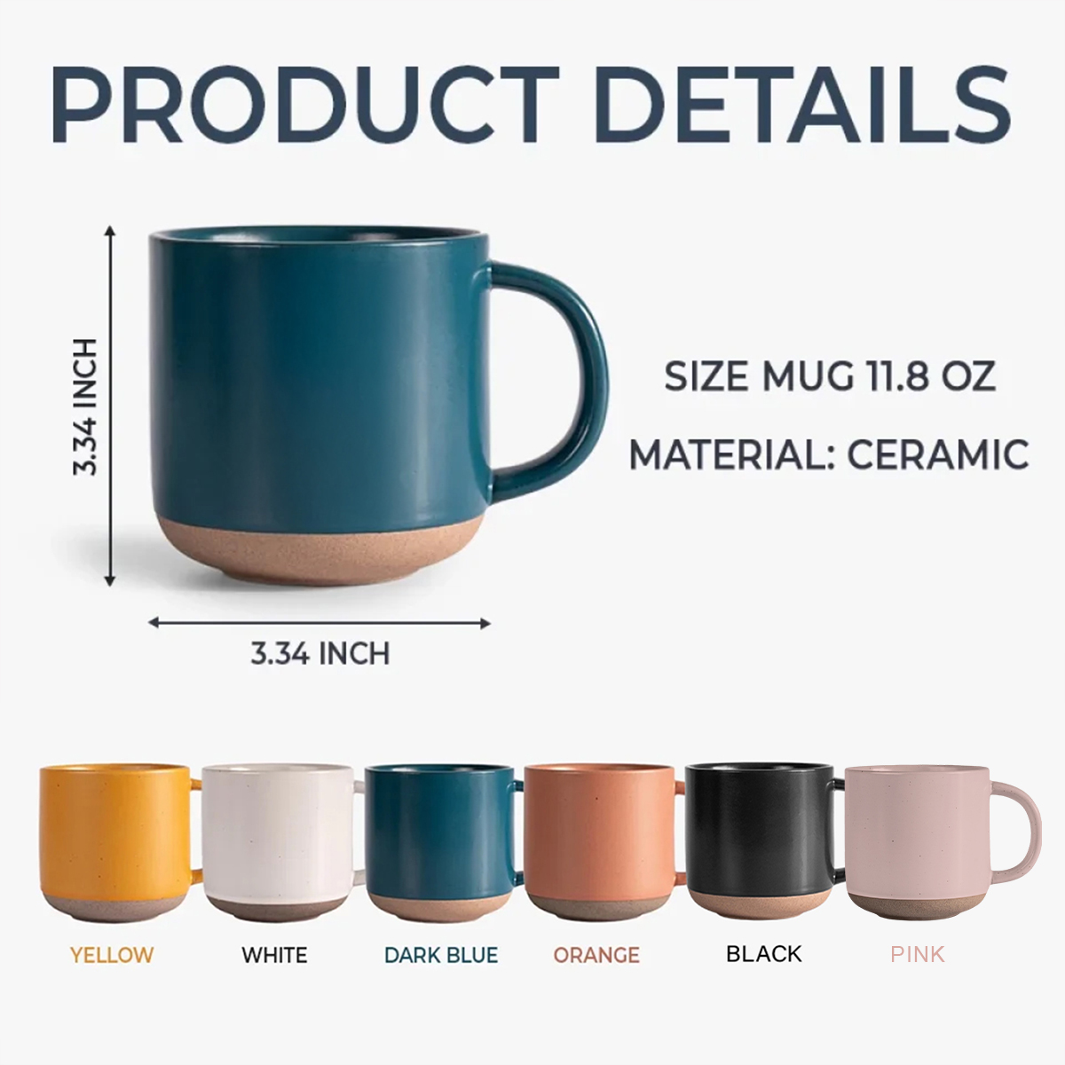 Personalized Engraved Pottery Mug Custom Photo Gift for Dad