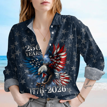 Load image into Gallery viewer, Personalized Eagle Blouse Shirt Patriotic Gift for Mom 4th of July
