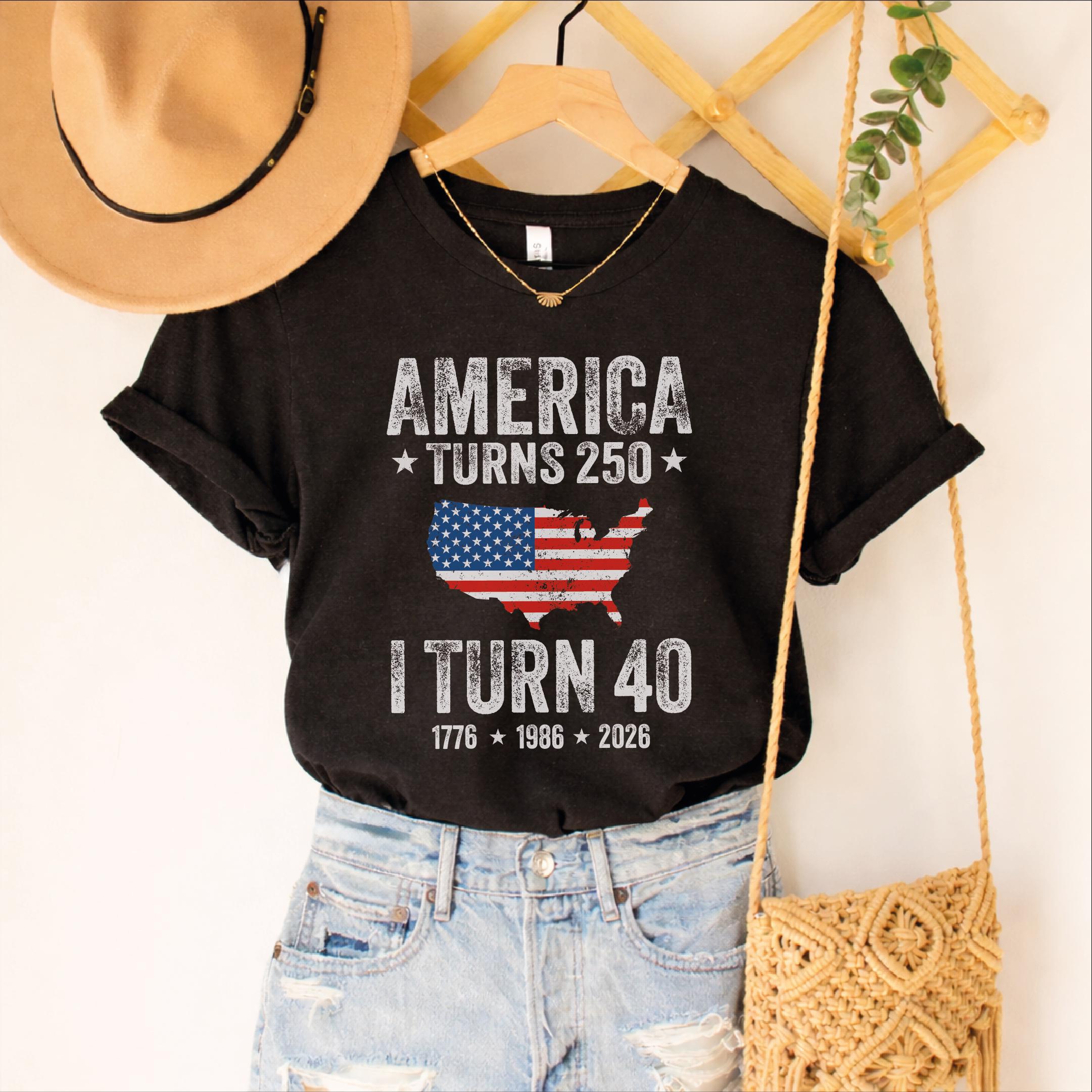 Custom USA Turns 250 T-Shirt Gift for 4th of July Celebration