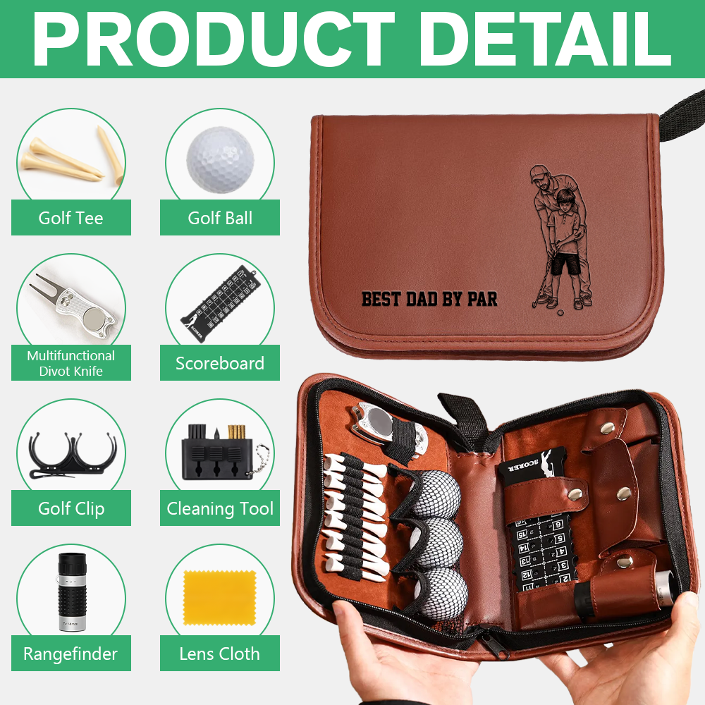 Personalized Golf Gift Set Custom Photo Unique Gift for Dad