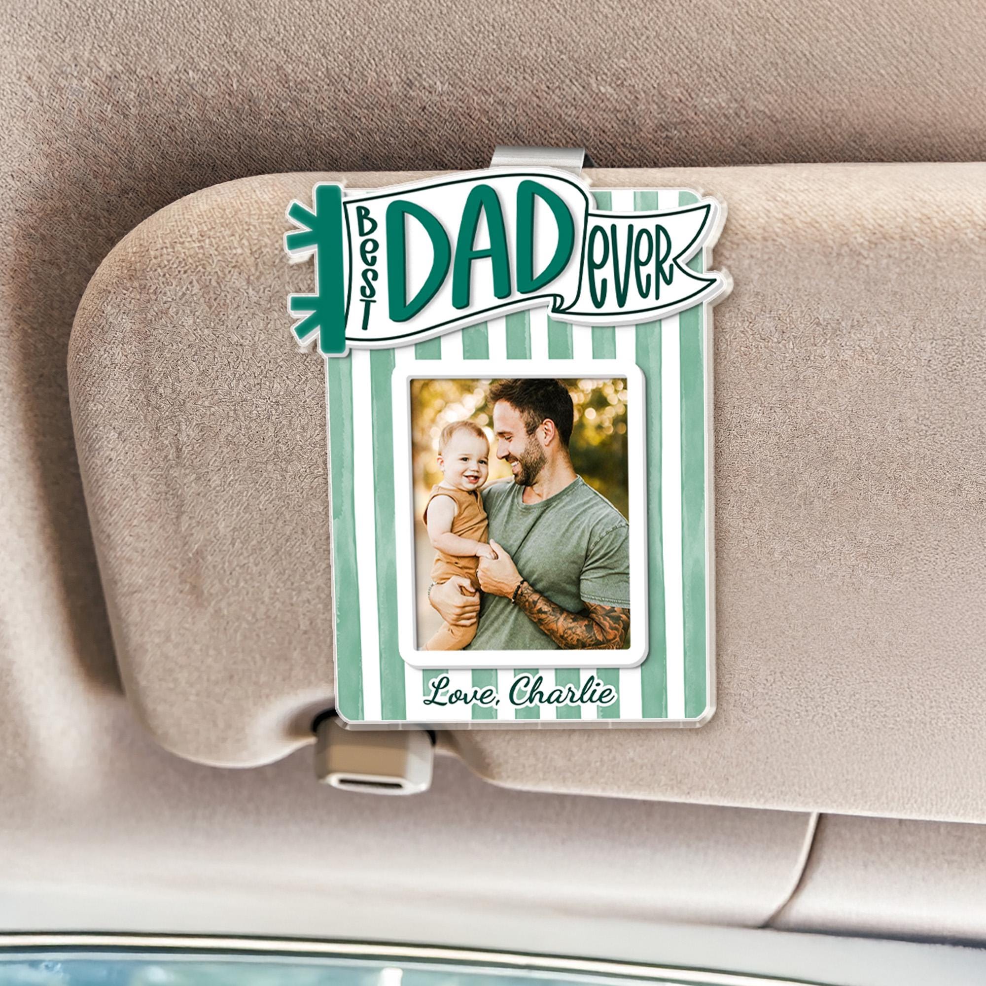 Personalized Dad Car Visor Photo Clip Gift for Father's Day