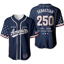 Load image into Gallery viewer, Personalized 250 Years of Freedom Jersey Shirt Gift for Dad
