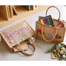 Load image into Gallery viewer, Personalized Crochet Tote Bag Custom Name Teacher Gift
