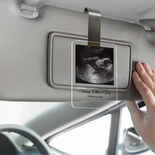 Load image into Gallery viewer, Personalized Acrylic Car Visor Clip Custom Photo Gift for Dad
