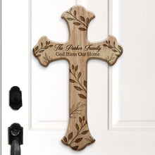 Load image into Gallery viewer, Personalized Family Name Wooden Door Sign God Bless America
