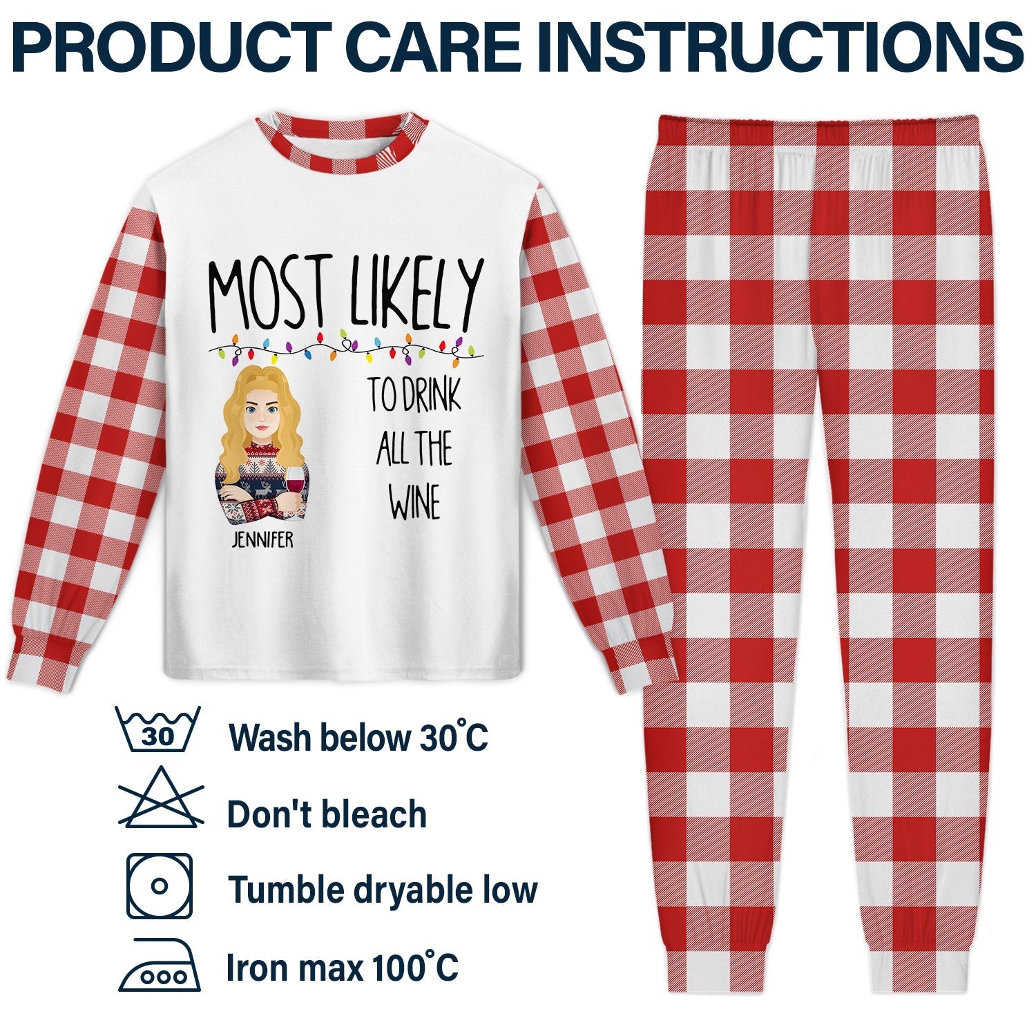 Personalized Funny Couples Pajama Set with Custom Message Gift for Anniversary