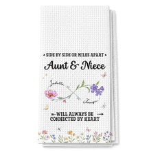 Load image into Gallery viewer, Personalized Kitchen Towel Custom Aunt &amp; Niece Birth Month Flowers Gift
