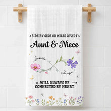 Load image into Gallery viewer, Personalized Kitchen Towel Custom Aunt &amp; Niece Birth Month Flowers Gift
