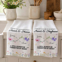 Load image into Gallery viewer, Personalized Kitchen Towel Custom Aunt &amp; Niece Birth Month Flowers Gift
