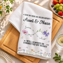 Load image into Gallery viewer, Personalized Kitchen Towel Custom Aunt &amp; Niece Birth Month Flowers Gift
