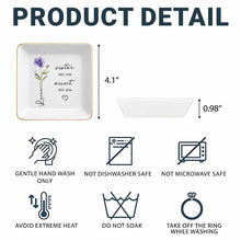 Load image into Gallery viewer, Personalized Flower Jewelry Dish Custom Name Gift for Aunt

