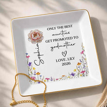 Load image into Gallery viewer, Personalized Ceramic Jewelry Dish Best Aunt Gift for Godmother
