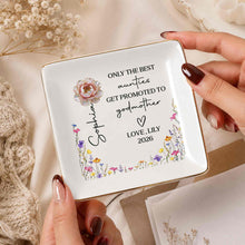 Load image into Gallery viewer, Personalized Ceramic Jewelry Dish Best Aunt Gift for Godmother
