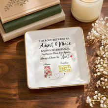Load image into Gallery viewer, Personalized Square Ceramic Jewelry Dish Custom State Art Gift for Aunt
