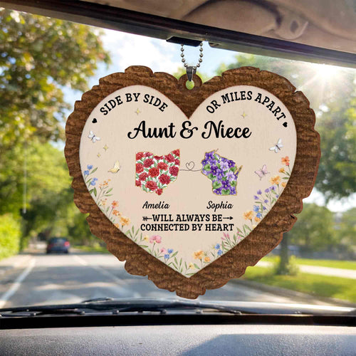 Personalized Wood Ornament for Aunt Niece Gift Car Decor