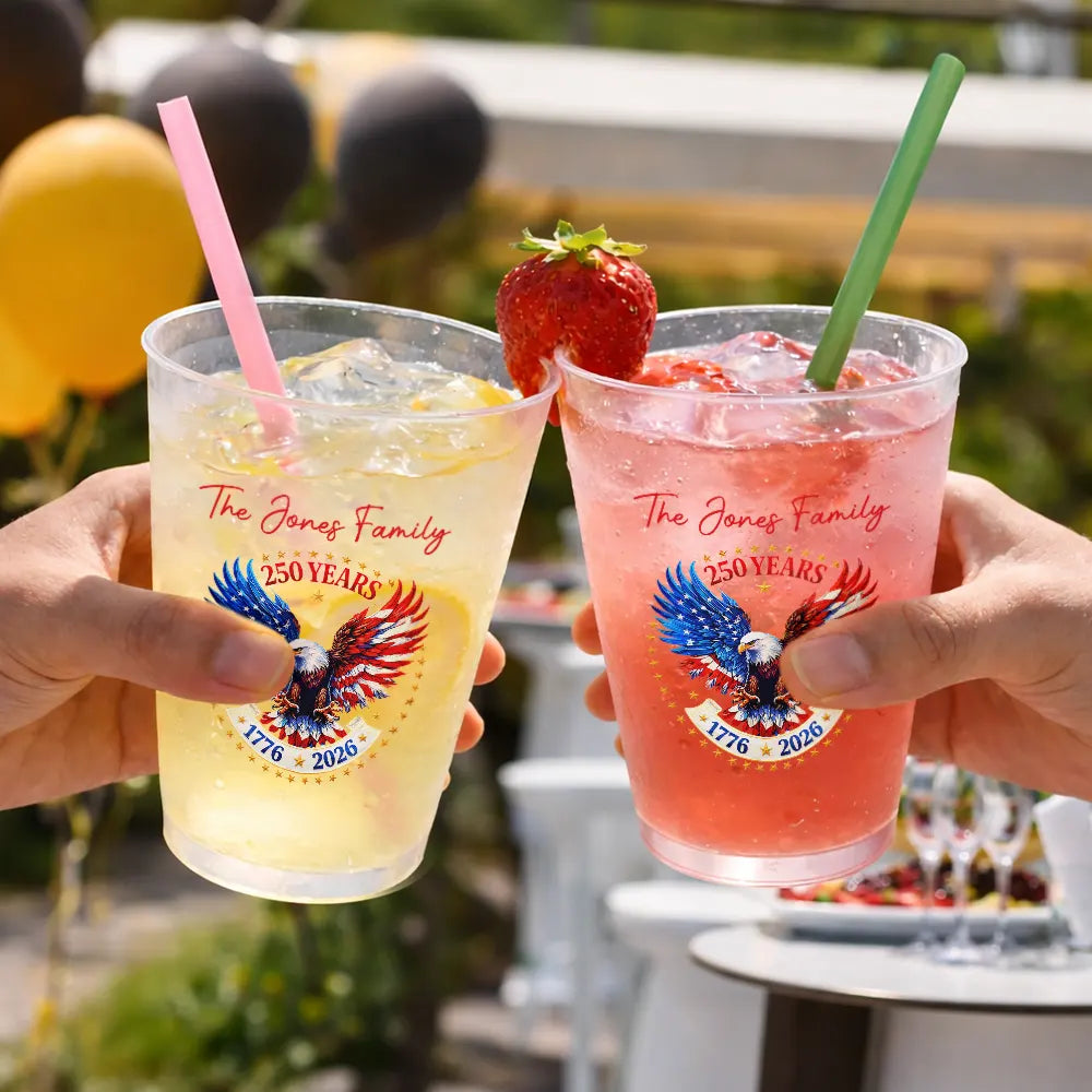 Personalized Frosted Cups American Pride Eagle Gift for Family
