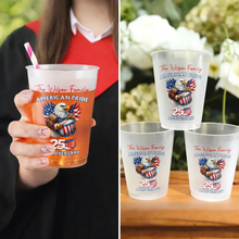 Load image into Gallery viewer, Personalized Frosted Cups American Pride Eagle Gift for Family
