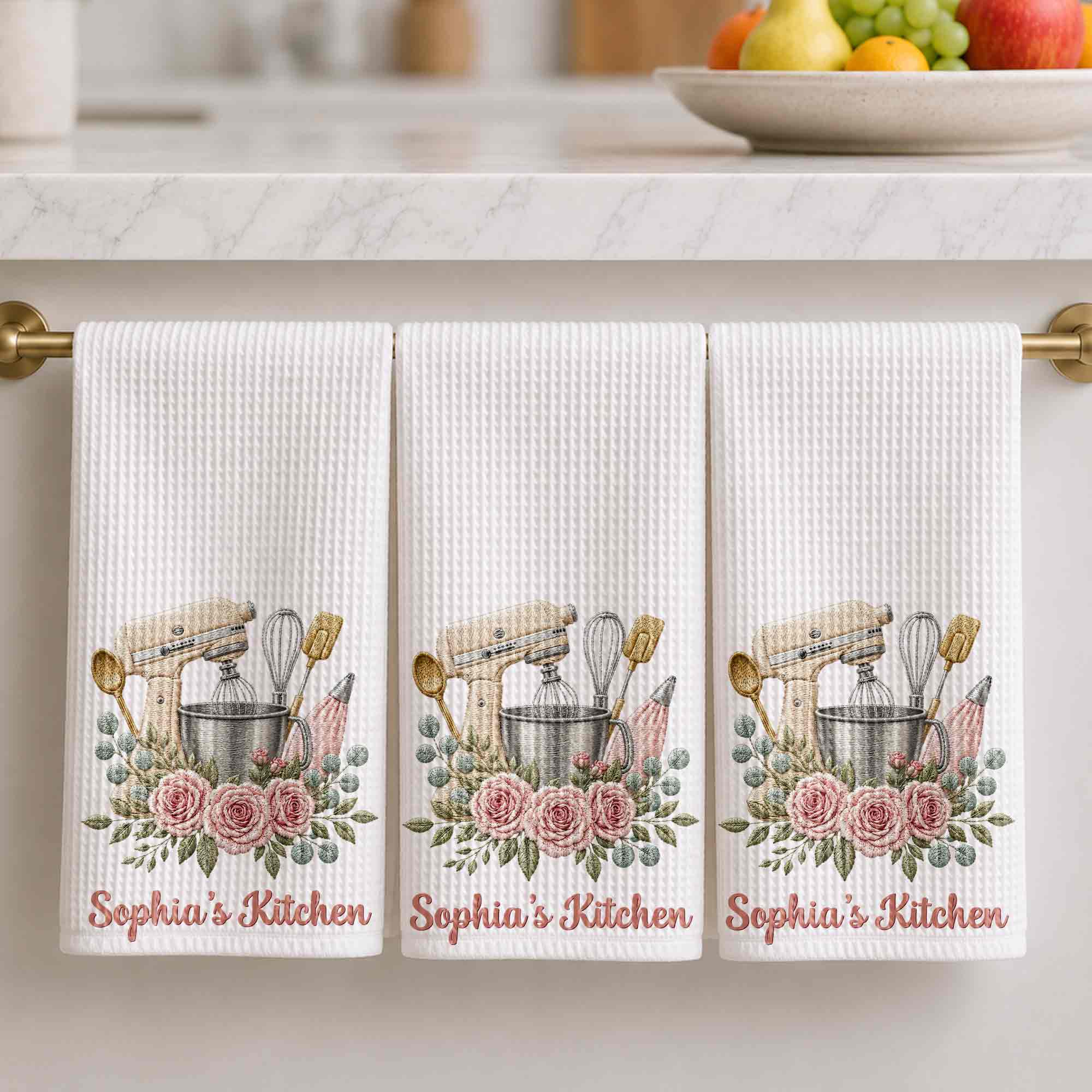 Personalized Kitchen Towel Custom Name Baking Gift for Mom