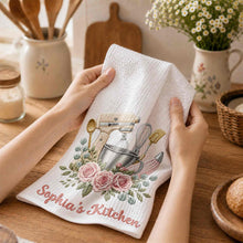 Load image into Gallery viewer, Personalized Kitchen Towel Custom Name Baking Gift for Mom
