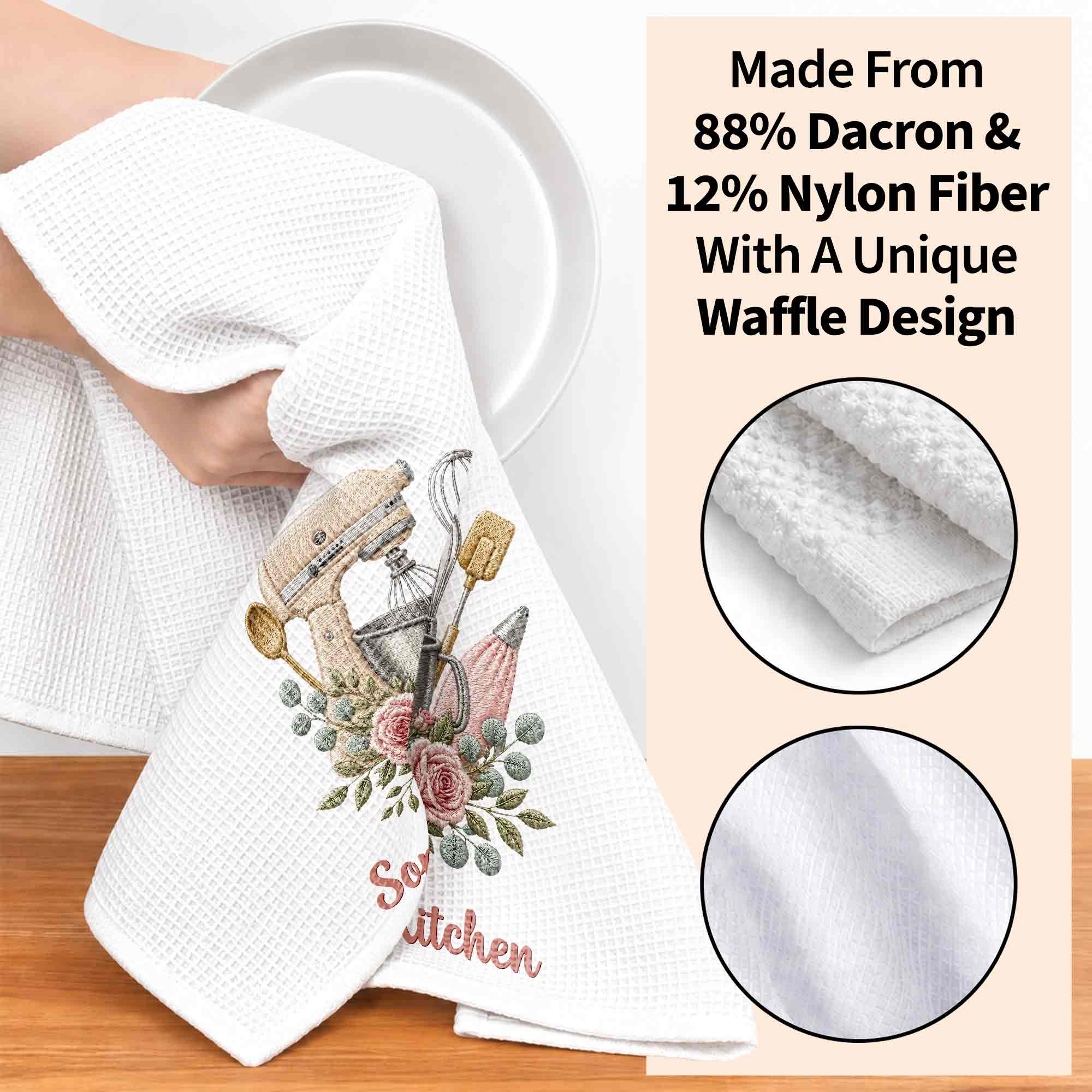 Personalized Kitchen Towel Custom Name Baking Gift for Mom