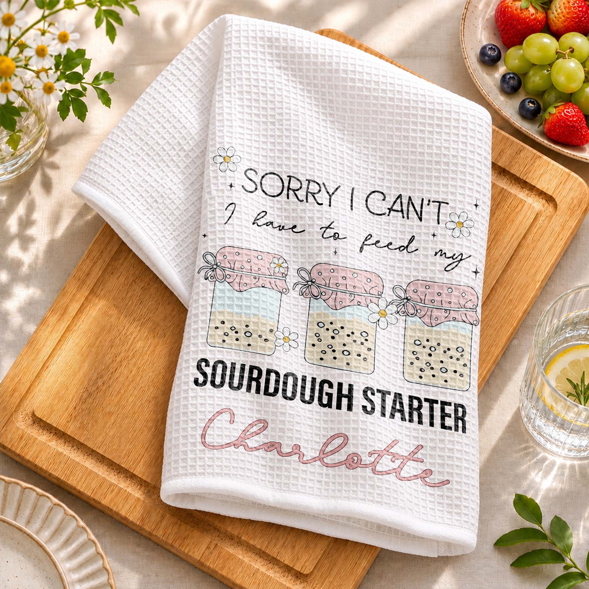 Personalized Kitchen Towel Custom Baking Gift for Mom