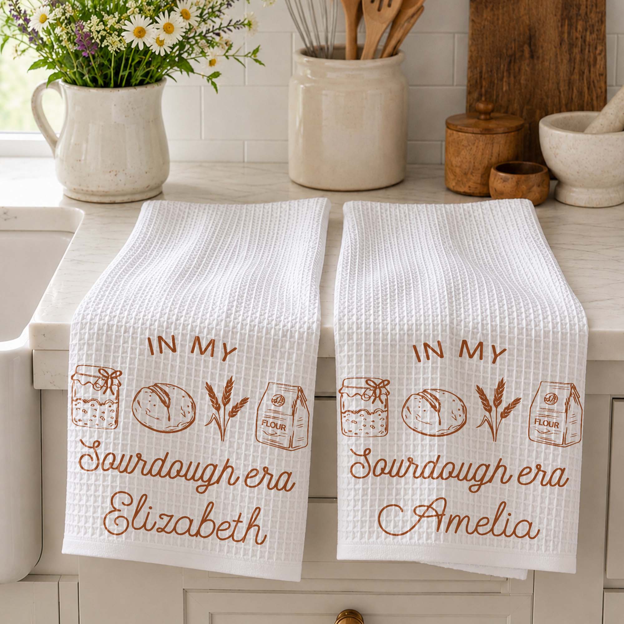 Personalized Kitchen Towel Custom Name Baking Gift for Him/Her