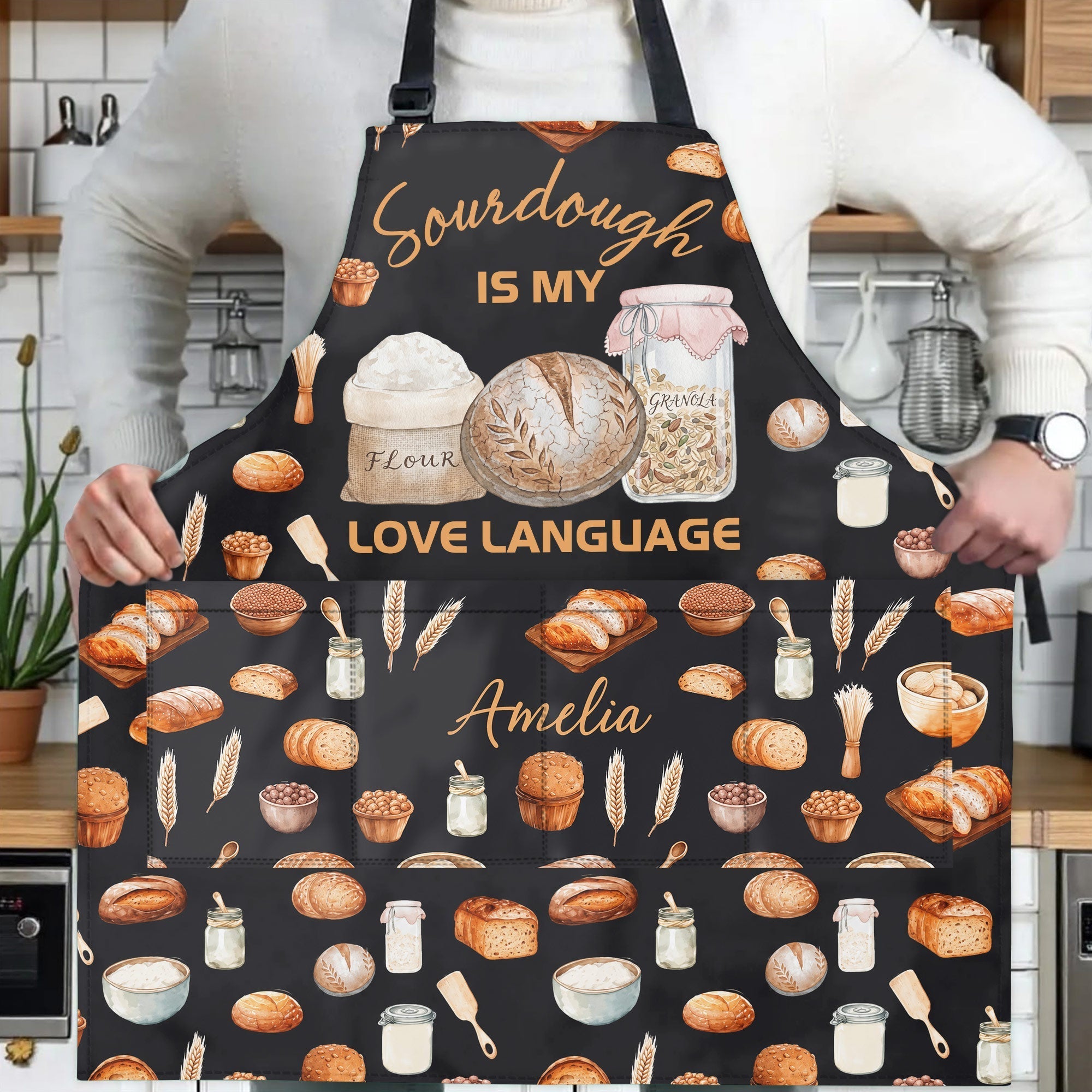 Personalized Apron Sourdough Love Language Custom Gift for Her