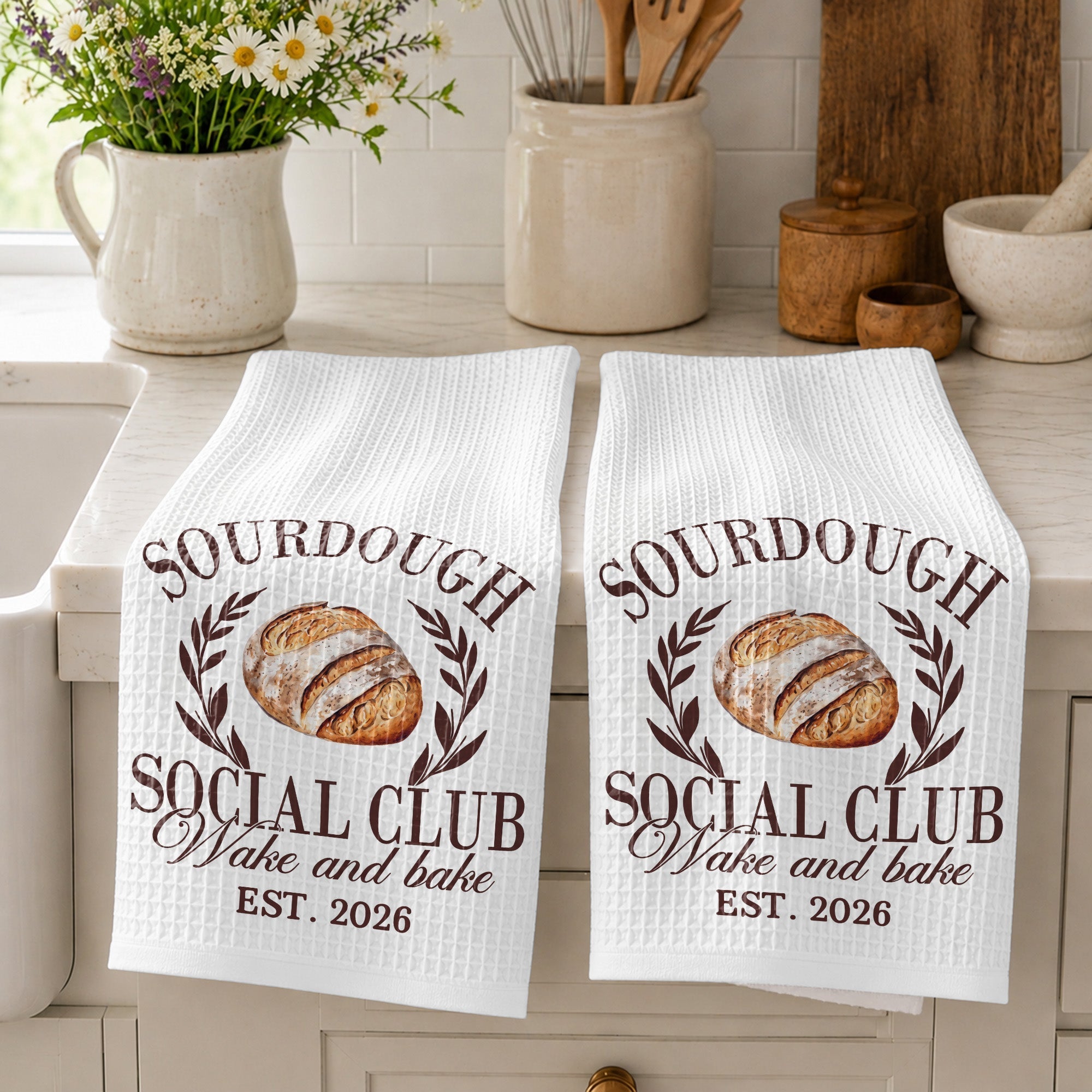 Personalized Kitchen Towel Custom Name Gift for Baking Lovers