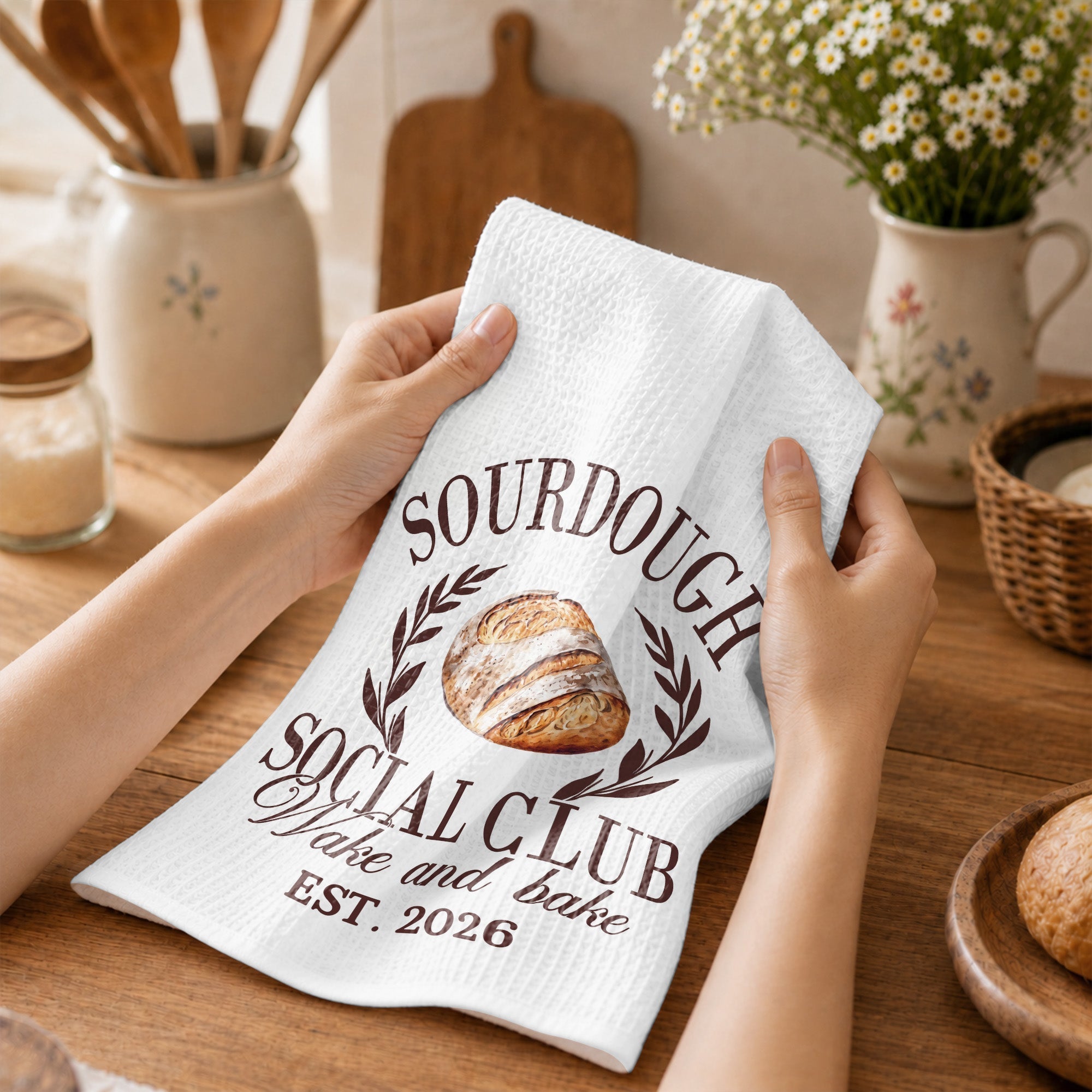 Personalized Kitchen Towel Custom Name Gift for Baking Lovers