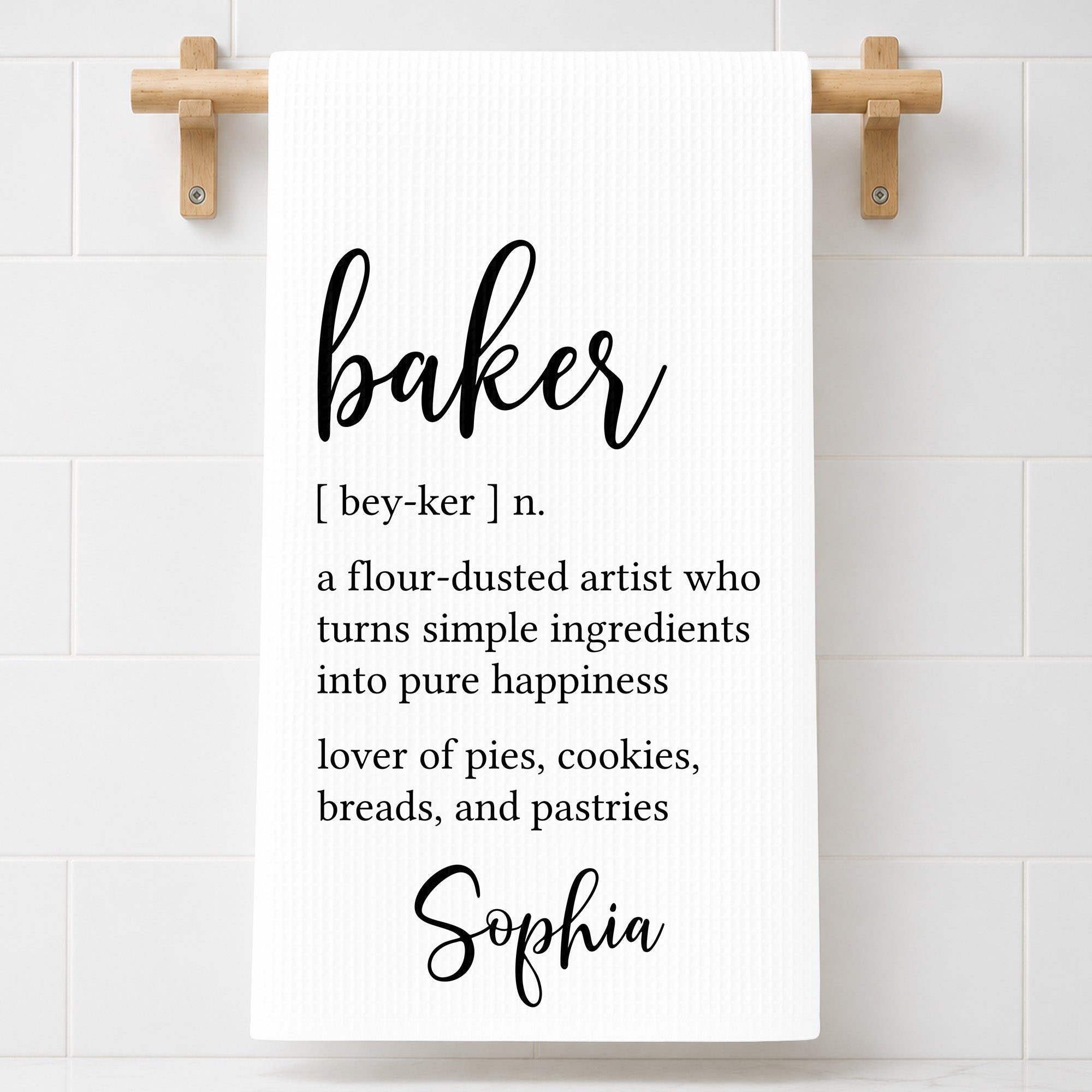 Personalized Kitchen Towel Custom Baker Definition Gift