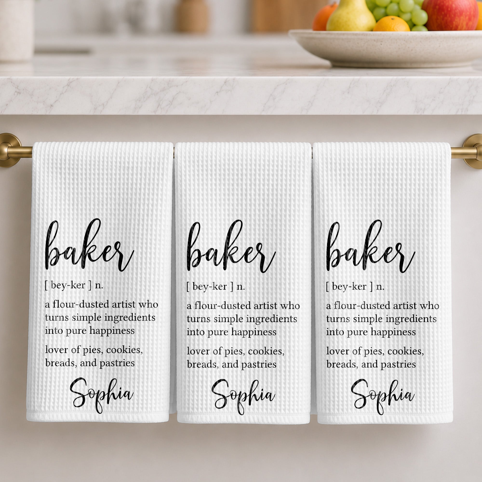 Personalized Kitchen Towel Custom Baker Definition Gift