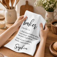 Load image into Gallery viewer, Personalized Kitchen Towel Custom Baker Definition Gift
