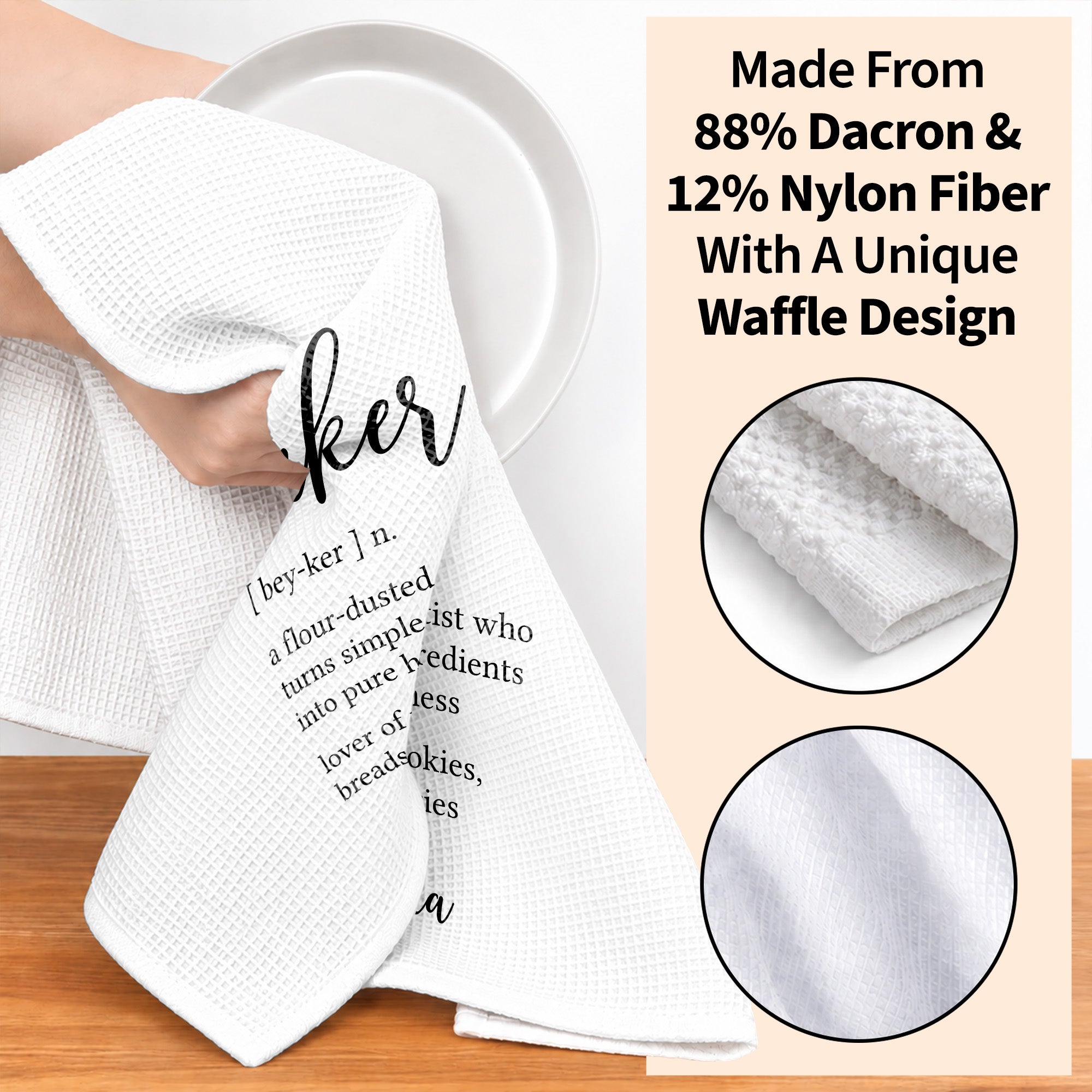 Personalized Kitchen Towel Custom Baker Definition Gift