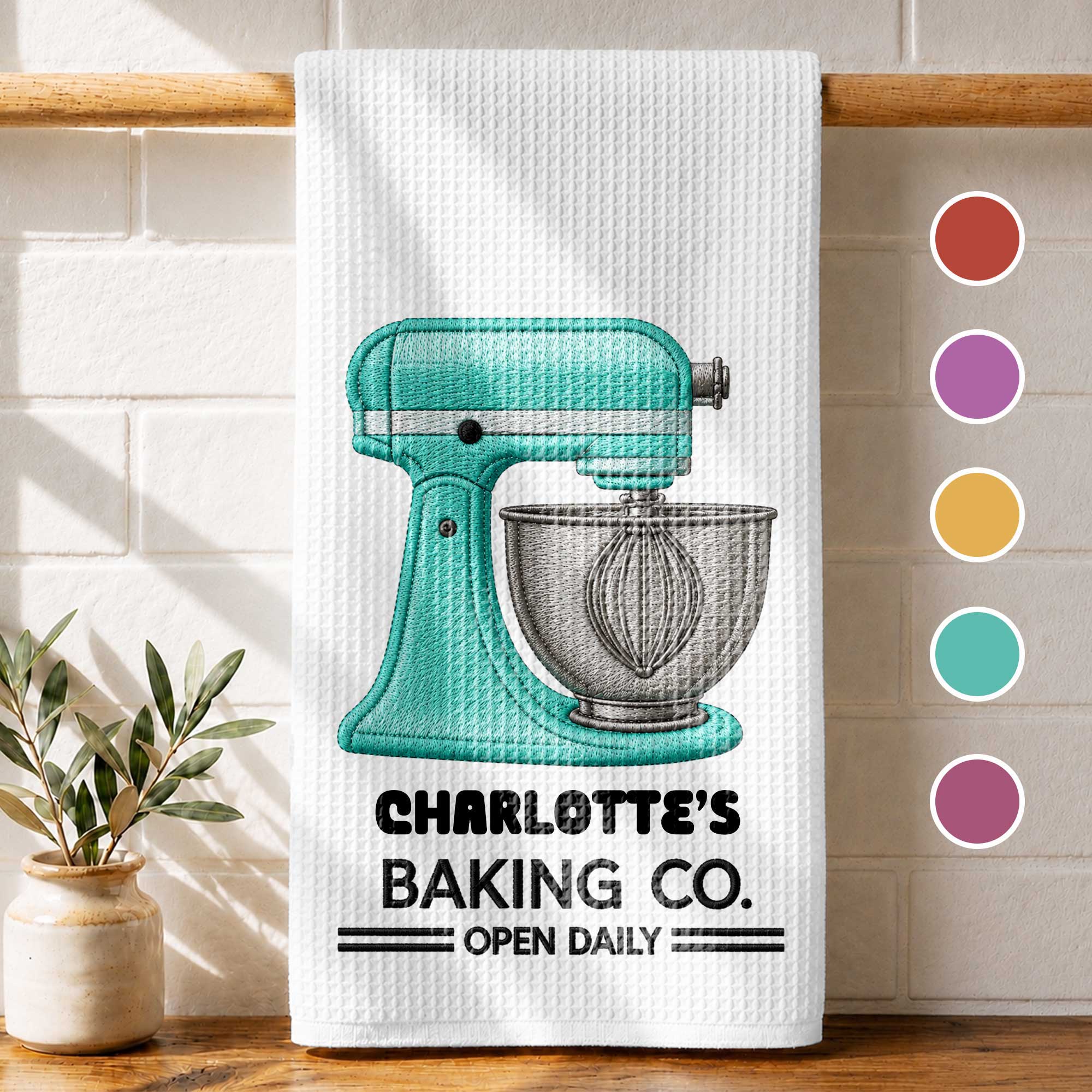 Personalized Kitchen Towel Custom Name Baking Gift for Moms