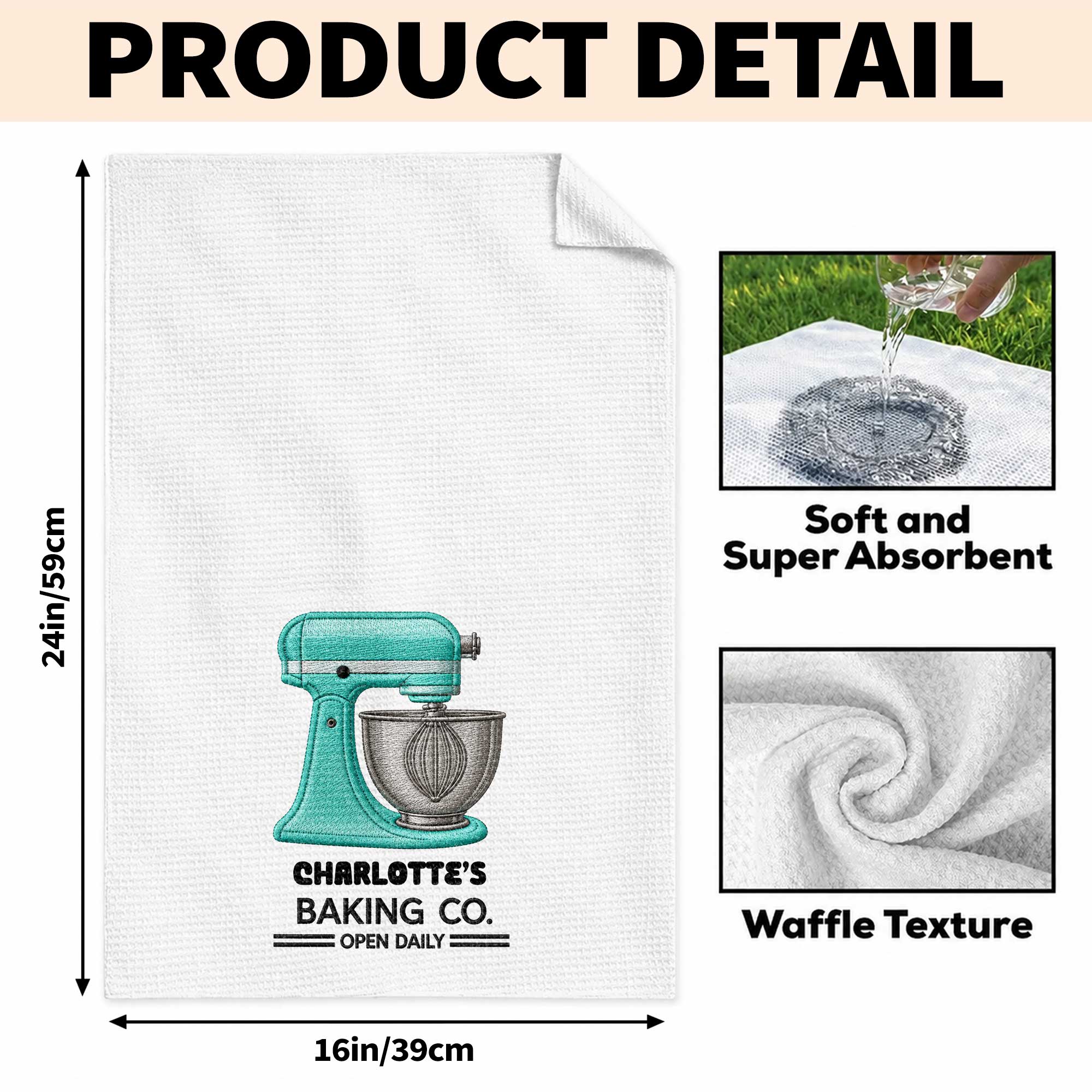 Personalized Kitchen Towel Custom Name Baking Gift for Moms