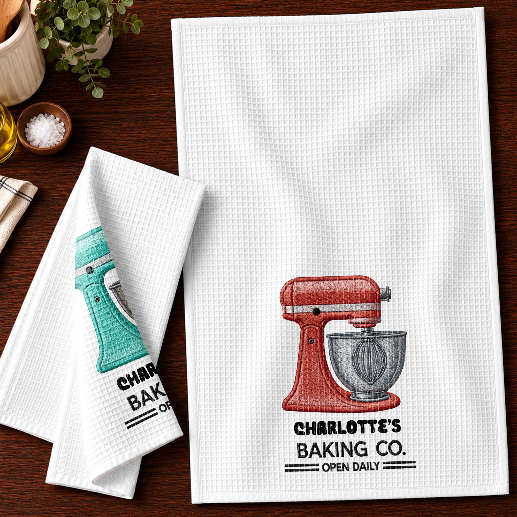 Personalized Kitchen Towel Custom Name Baking Gift for Moms