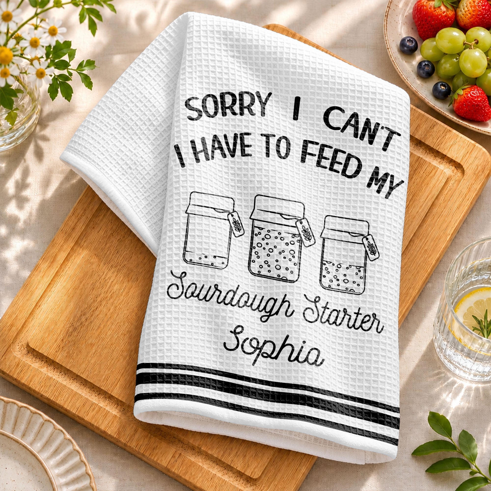Personalized Kitchen Towel Custom Baking Gift for Mom