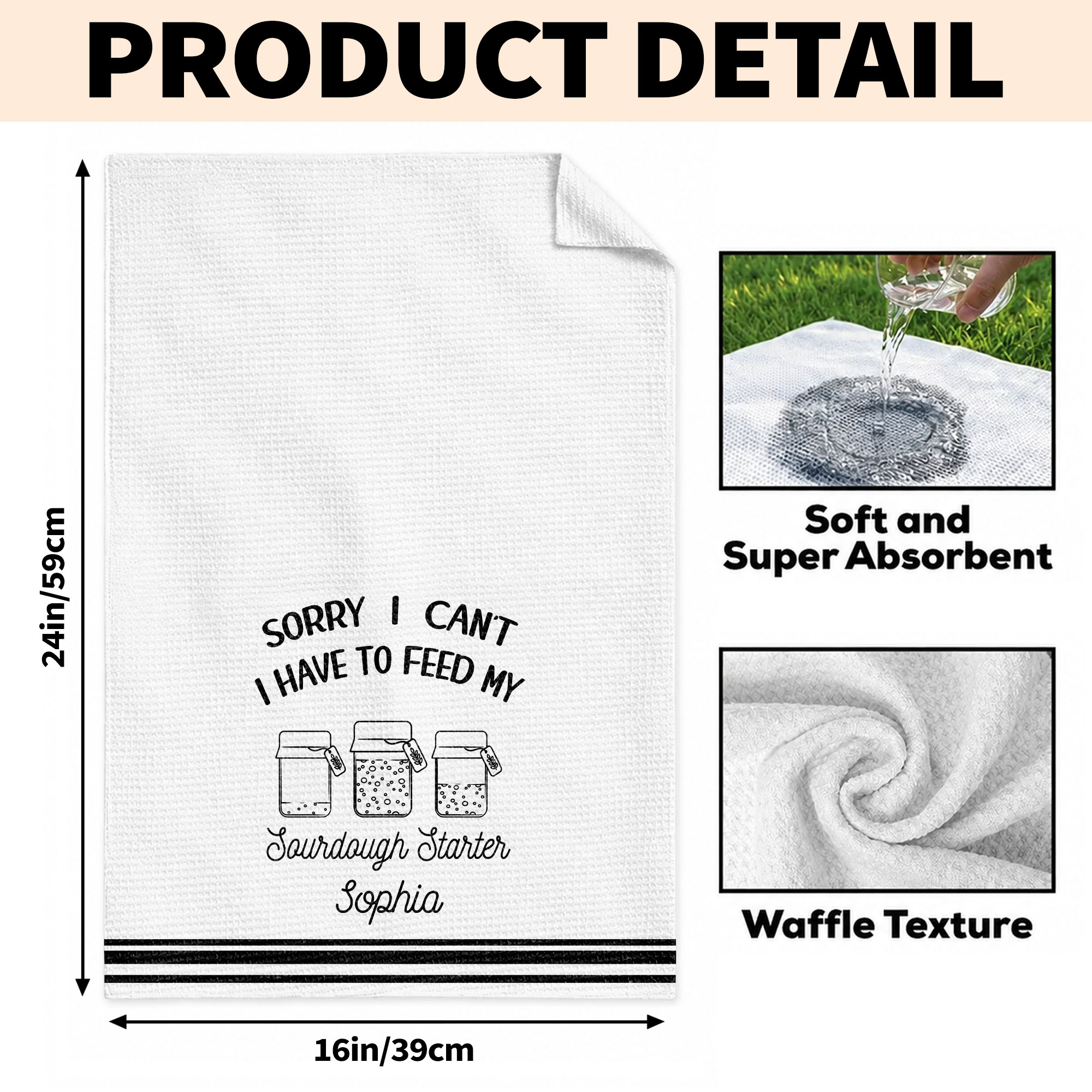 Personalized Kitchen Towel Custom Baking Gift for Mom