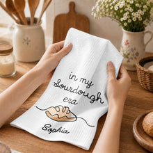 Load image into Gallery viewer, Personalized Minimalist Bread Art Kitchen Towel Gift for Bakers
