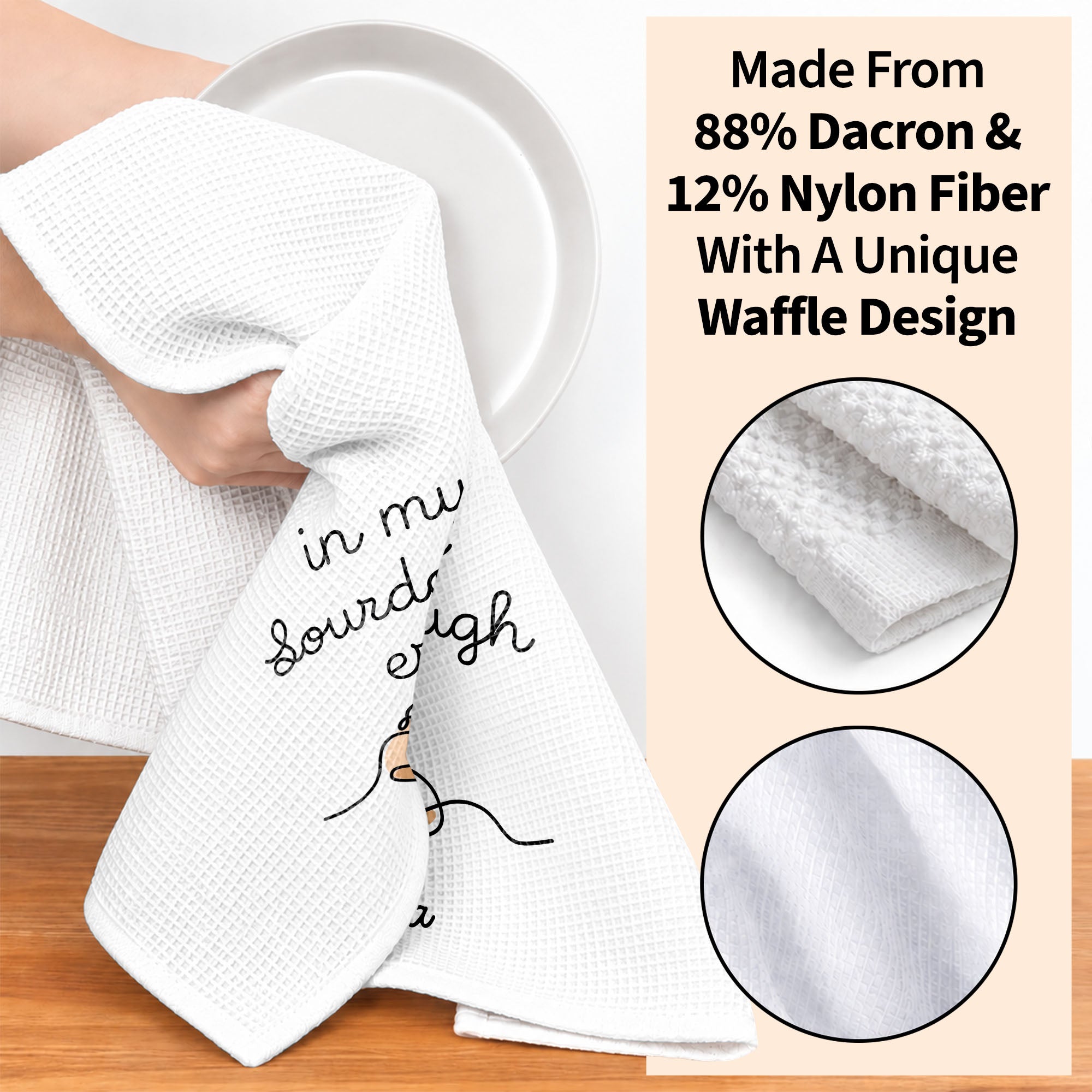 Personalized Minimalist Bread Art Kitchen Towel Gift for Bakers