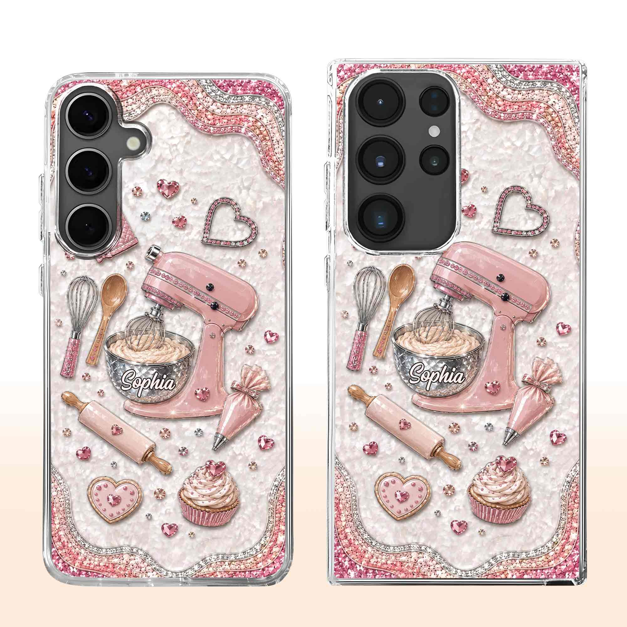 Personalized Clear Phone Case for Baking Lovers Custom Name Gift